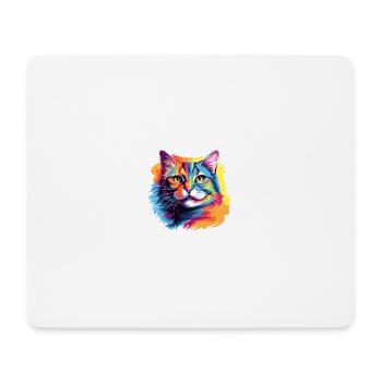 Chat Pop Art – Chat coloré dans une frénésie de couleurs - Tapis de souris (format paysage) - blanc - Devant