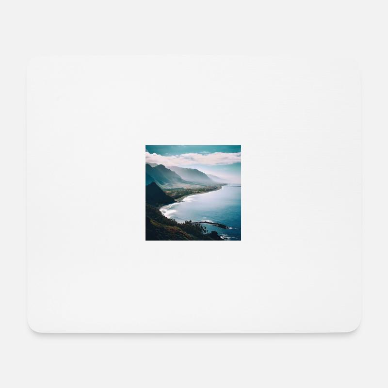 Insel-Küstengebirge - Mousepad (Querformat) - Weiß