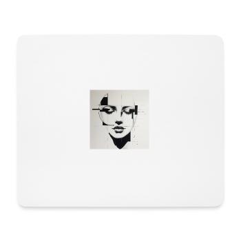 Femme géométrique - Tapis de souris (format paysage) - blanc - Devant