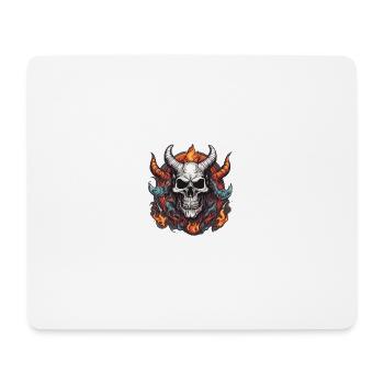 Gehörnter Schädel | Sticker-Kunst - Mousepad (Querformat) - Weiß - Vorne