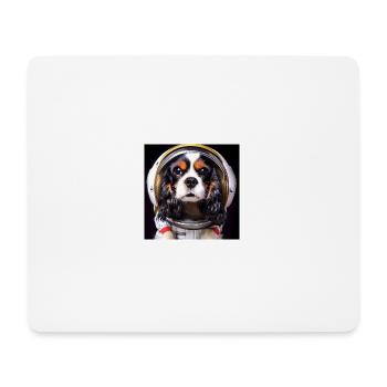 King Charles Cavalier Astronaute - Tapis de souris (format paysage) - blanc - Devant