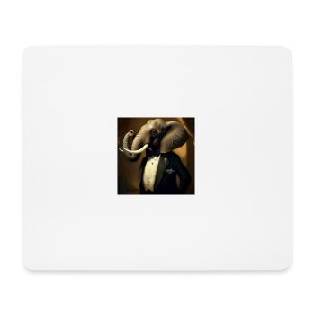 Gentleman Elefant im Smoking - Renaissance Gemälde - Mousepad (Querformat) - Weiß - Vorne