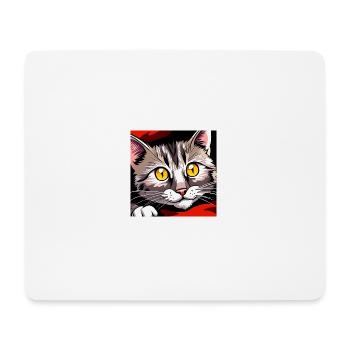 Mignon chat mendiant des yeux - Tapis de souris (format paysage) - blanc - Devant