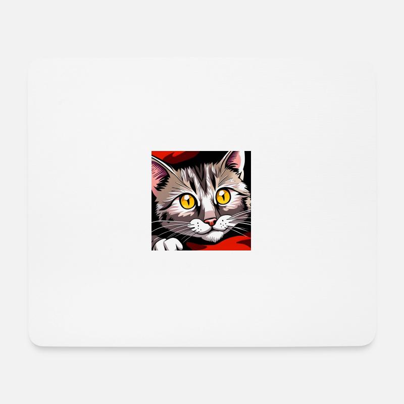 Niedliche Katze Bettelnde Augen - Mousepad (Querformat) - Weiß