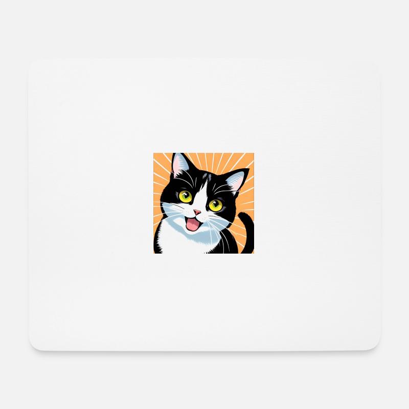 Überrascht Glücklich Niedlich Entzückend Lustige Katze - Mousepad (Querformat) - Weiß