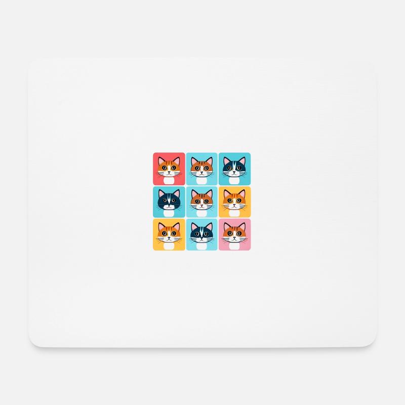 Niedliches Katzen-Farbmuster - Mousepad (Querformat) - Weiß