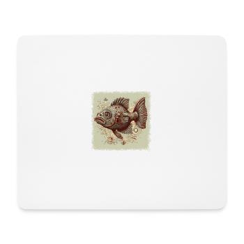 fish hook axolotls fishing love fish head - Mouse Pad (horizontal) - white - Front