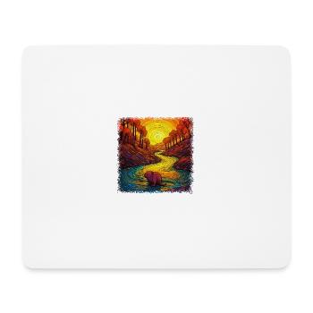 statement animals gift beavers beaver fur - Mousepad (Querformat) - Weiß - Vorne