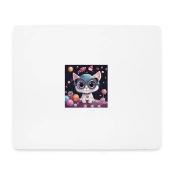Katze - Mousepad (Querformat) - Weiß - Vorne
