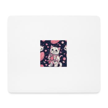 Katze im Weltall Vol.9 - Mousepad (Querformat) - Weiß - Vorne