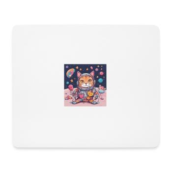 Katze im Weltall Vol.8 - Mousepad (Querformat) - Weiß - Vorne