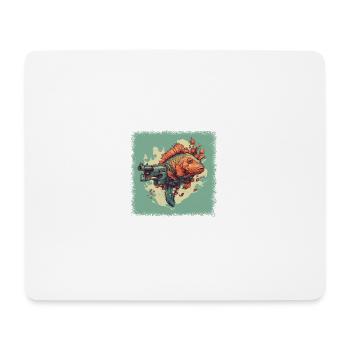 present fun sea fish fishing birthday present idea - Mousepad (Querformat) - Weiß - Vorne