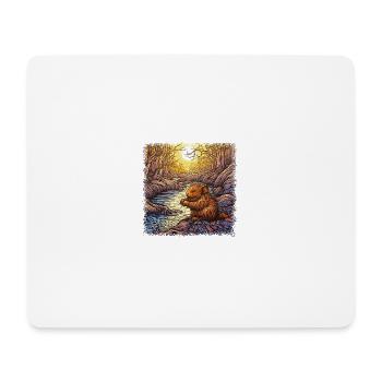 beaver tee shirt bday animal lovers statement - Mousepad (Querformat) - Weiß - Vorne