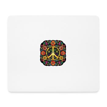 Flower Power Mandala - Mousepad (Querformat) - Weiß - Vorne