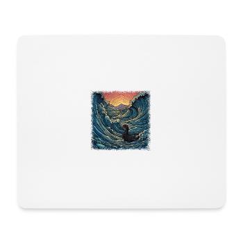 bow hunting romantic bathing 8 bit duck bathtube - Mouse Pad (horizontal) - white - Front