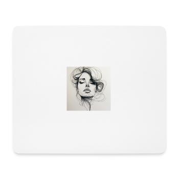 One Line Woman - Mouse Pad (horizontal) - white - Front