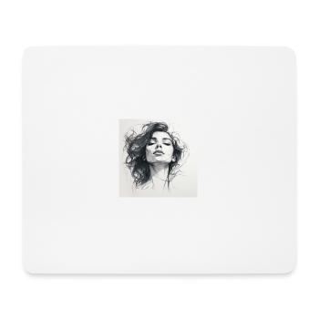 Woman One Line - Mouse Pad (horizontal) - white - Front