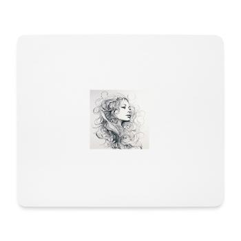 One Line Woman - Mouse Pad (horizontal) - white - Front