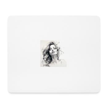 One Line Woman - Mousepad (Querformat) - Weiß - Vorne