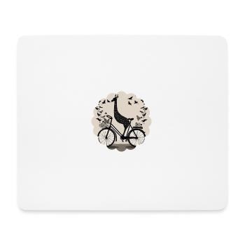 Giraffe mit Schmerlingen - Mousepad (Querformat) - Weiß - Vorne