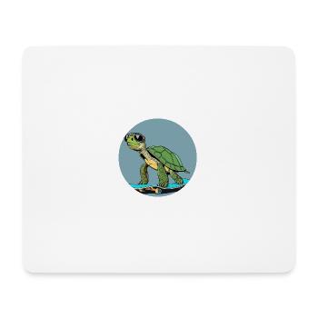 Schildkröte mit Skateboard - Mousepad (Querformat) - Weiß - Vorne