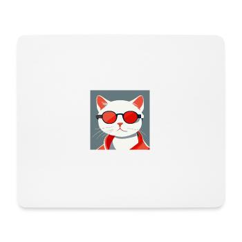 portrait of a modern cat - Tapis de souris (format paysage) - blanc - Devant