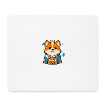 cute dog king - Mousepad (Querformat) - Weiß - Vorne