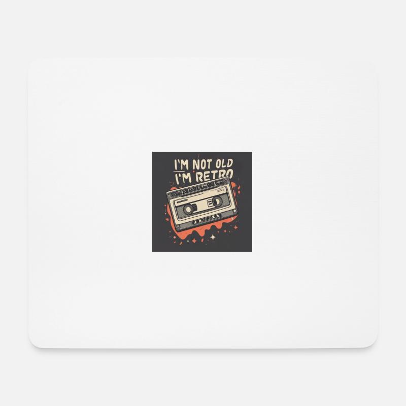 Retro-Kassettenspieler - Mousepad (Querformat) - Weiß