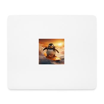 Pinguin riding on waves - Mousepad (Querformat) - Weiß - Vorne