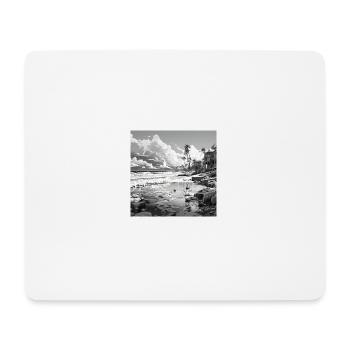 hongcity cayman islands black white beach - Mousepad (Querformat) - Weiß - Vorne