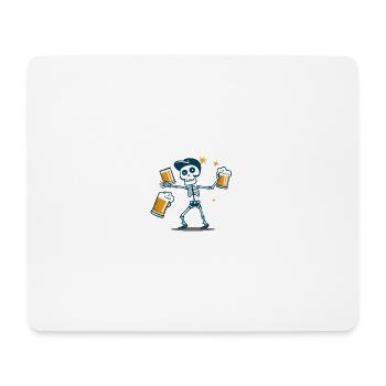 Bier Skelett Toast - Mousepad (Querformat) - Weiß - Vorne