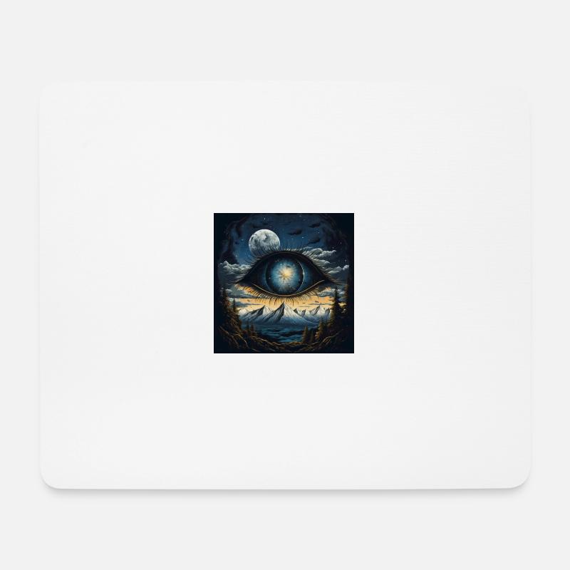 Eye moon mountains - Mousepad (Querformat) - Weiß