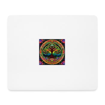 Trippy Mandala Baum - Mousepad (Querformat) - Weiß - Vorne