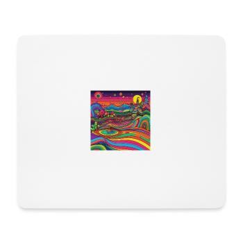 Trippy Landschaft - Mousepad (Querformat) - Weiß - Vorne