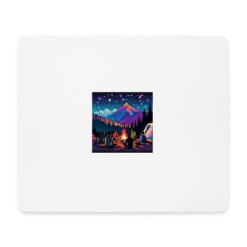 psychedelisches trippy Camping-Design - Mousepad (Querformat) - Weiß - Vorne