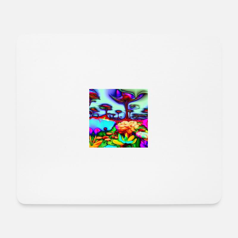 A psychedelic Garden - Mousepad (Querformat) - Weiß