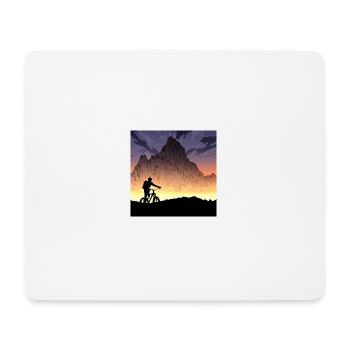 Mountainbiker Bergradler - Mousepad (Querformat) - Weiß - Vorne