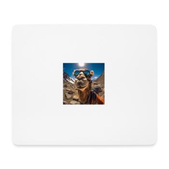 Süßes lustige Kamel Selfie in den Bergen Wandern - Mousepad (Querformat) - Weiß - Vorne