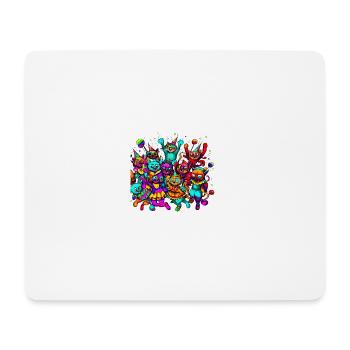Katzenkarneval - Mousepad (Querformat) - Weiß - Vorne