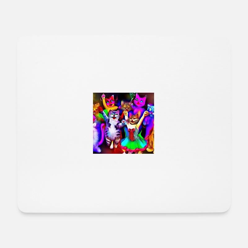 Katzenkarneval - Mousepad (Querformat) - Weiß