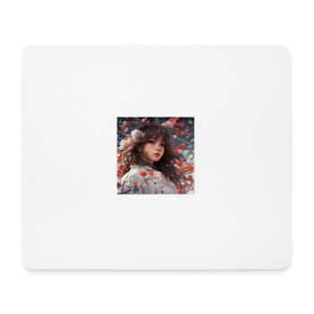 Anime-Girl, Kirschblütenfest - Mousepad (Querformat) - Weiß - Vorne