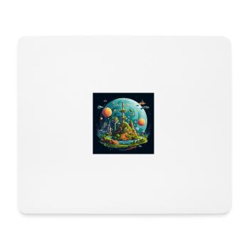 Sonnensystem Flache Erde - Mousepad (Querformat) - Weiß - Vorne