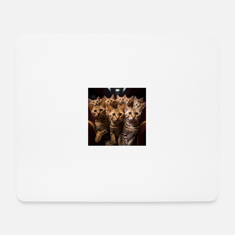 Katzen im Kino - Mousepad (Querformat) - Weiß