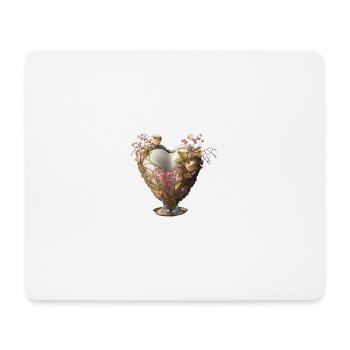 Goldenes Herz - Mousepad (Querformat) - Weiß - Vorne