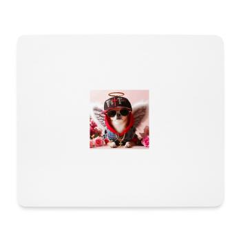 Chihuahua Cooler Hund mit Engelsflügeln HipHop - Mousepad (Querformat) - Weiß - Vorne
