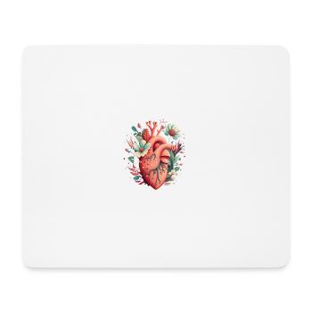 Coeur Bloom Botanique - Tapis de souris (format paysage) - blanc - Devant