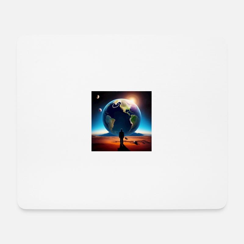 Der Mensch und die Erde - Mousepad (Querformat) - Weiß