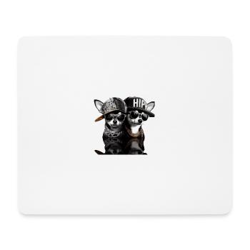 Coole Hip Hop Chihuahuas - Mousepad (Querformat) - Weiß - Vorne