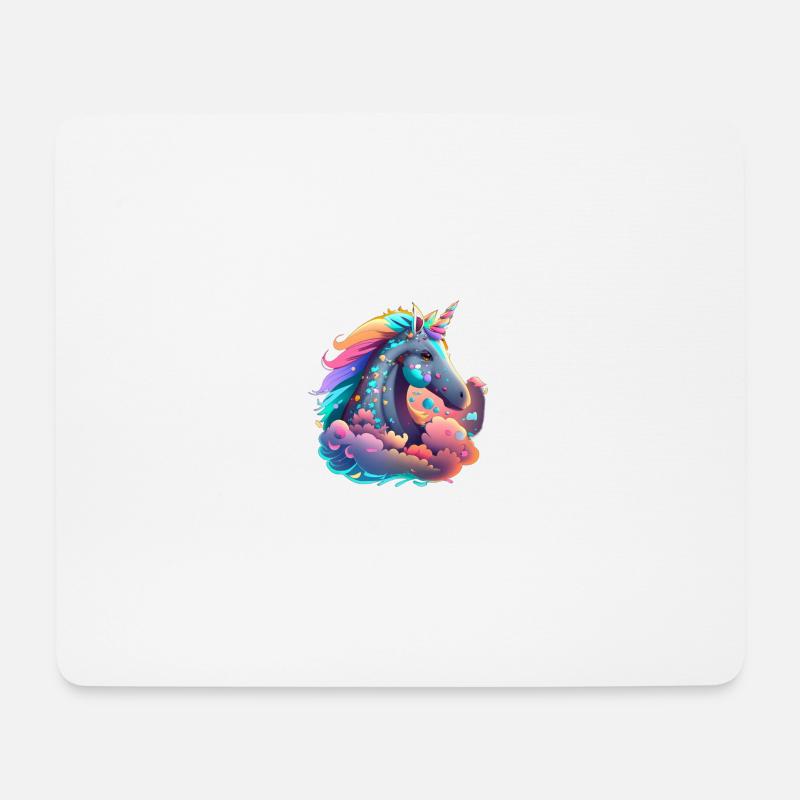 unicorn neon - Mousepad (Querformat) - Weiß