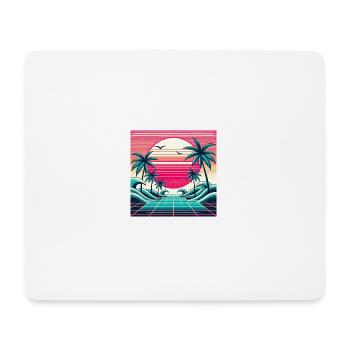 Retro Wave 80s Sunset - Mouse Pad (horizontal) - white - Front